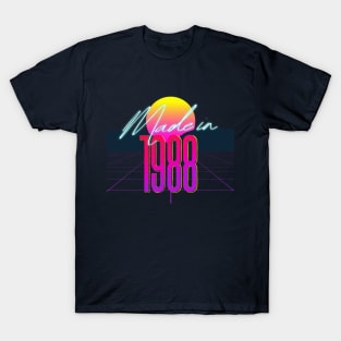 Made In 1988 ∆∆∆ VHS Retro Outrun Birthday Design T-Shirt